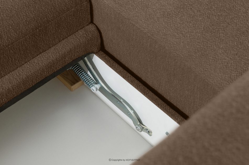 BLUME Modernes Ecksofa aus Chenille-Stoff links braun braun - Foto 14