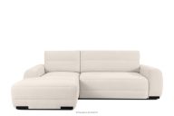 Modernes Ecksofa aus Chenille-Stoff links ecru