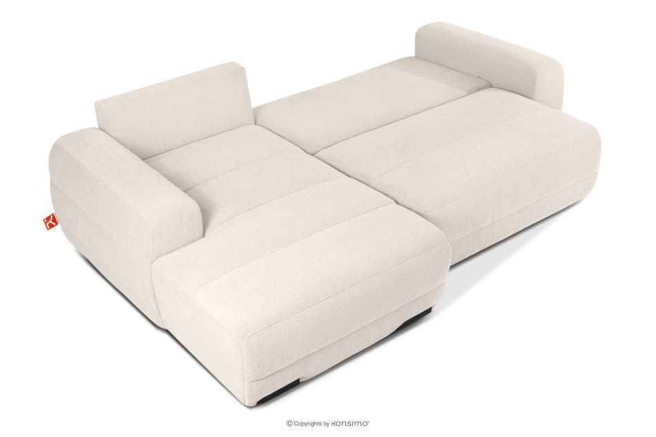 BLUME Modernes Ecksofa aus Chenille-Stoff links ecru ecru - Foto 4