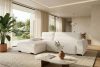 BLUME Modernes Ecksofa aus Chenille-Stoff links ecru ecru - Foto 17