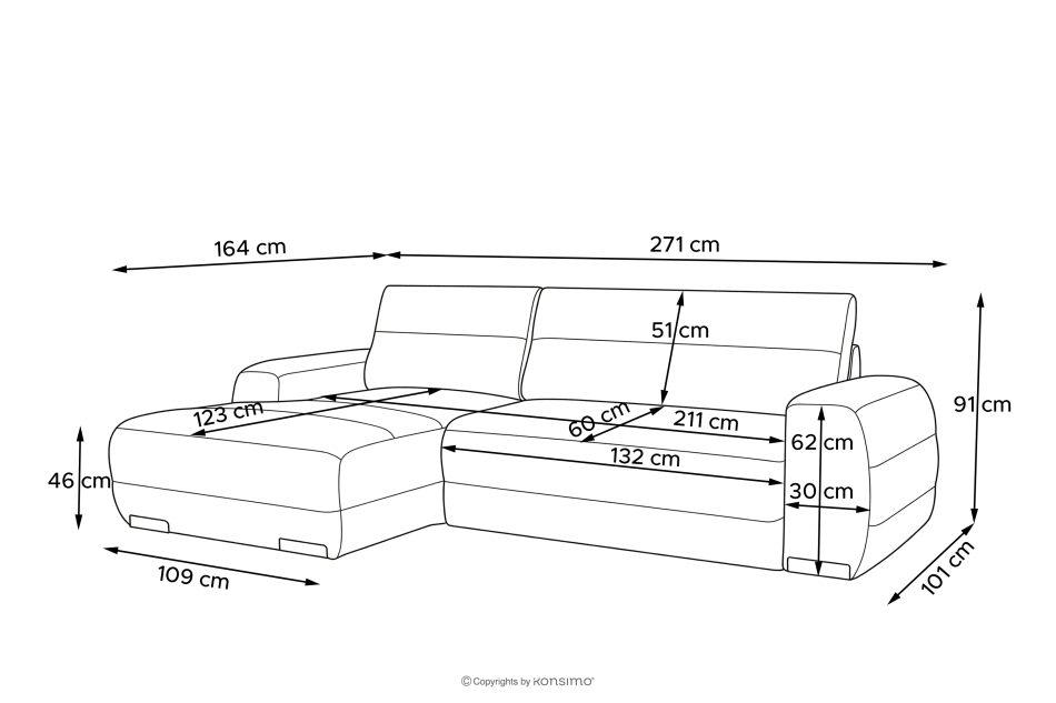 BLUME Modernes Ecksofa aus Chenille-Stoff links cremefarben cremefarbe - Foto 17