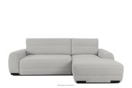 Modernes Ecksofa aus Chenille-Stoff rechts hellgrau