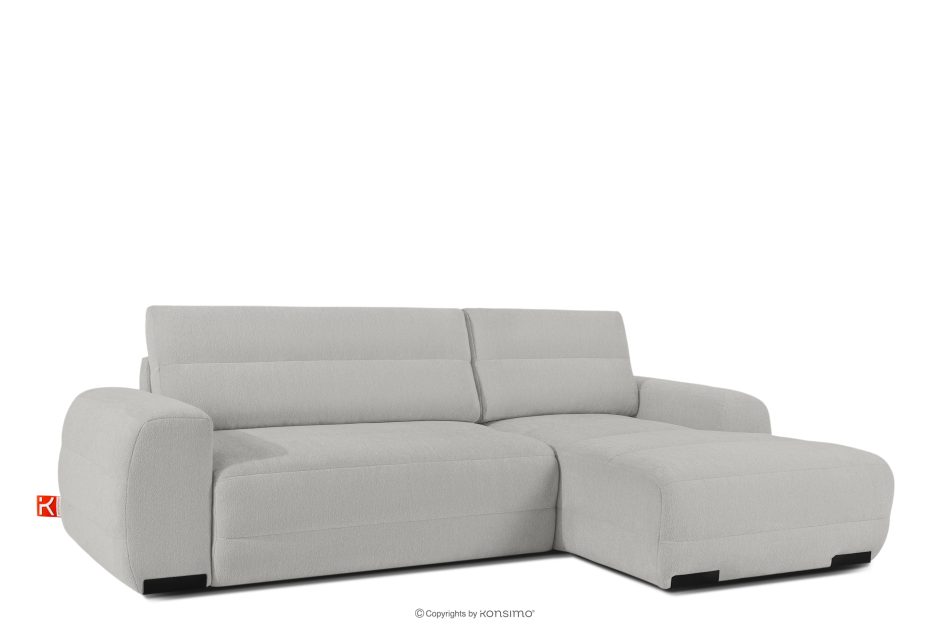 BLUME Modernes Ecksofa aus Chenille-Stoff rechts hellgrau hellgrau - Foto 2