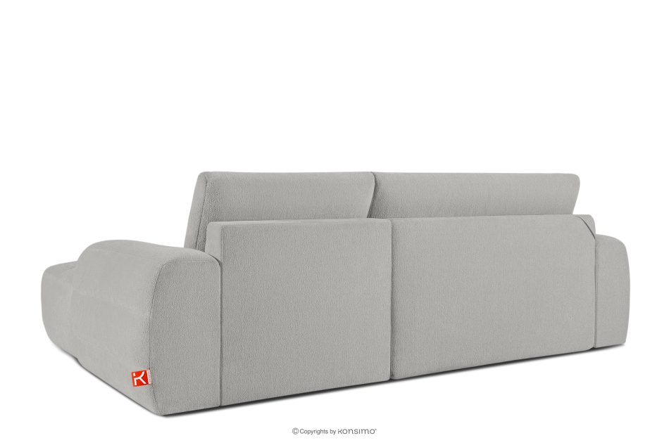BLUME Modernes Ecksofa aus Chenille-Stoff rechts hellgrau hellgrau - Foto 3
