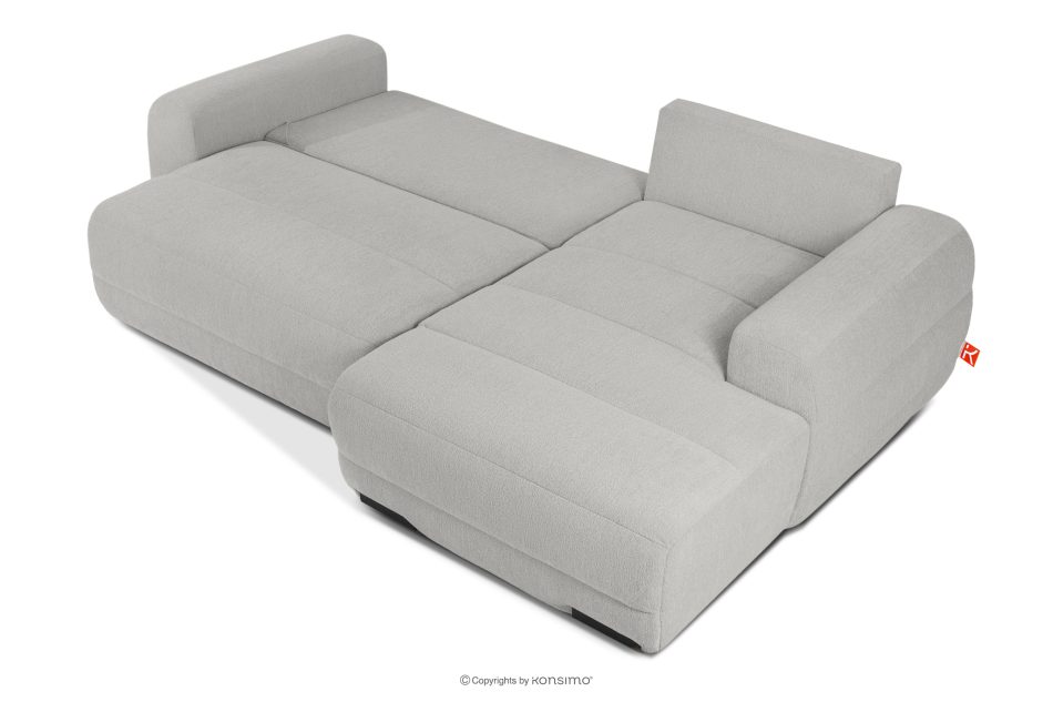 BLUME Modernes Ecksofa aus Chenille-Stoff rechts hellgrau hellgrau - Foto 4