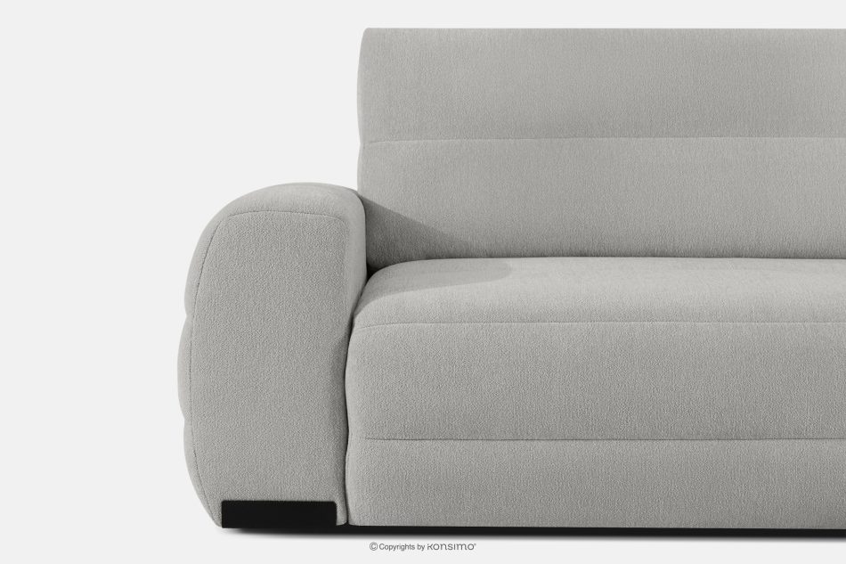 BLUME Modernes Ecksofa aus Chenille-Stoff rechts hellgrau hellgrau - Foto 6