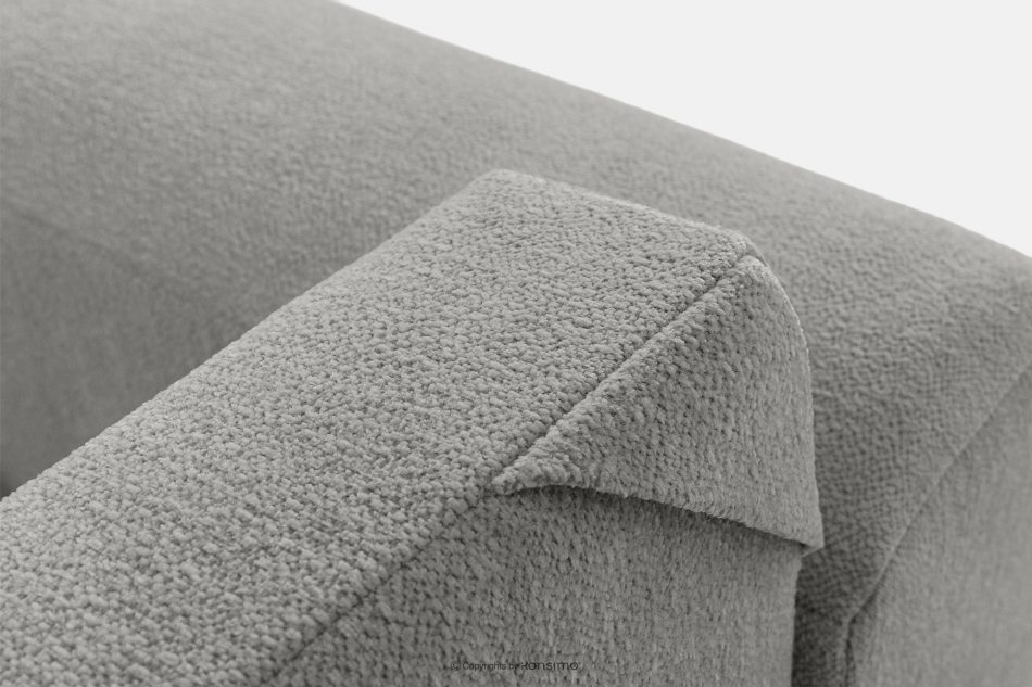 BLUME Modernes Ecksofa aus Chenille-Stoff rechts hellgrau hellgrau - Foto 11