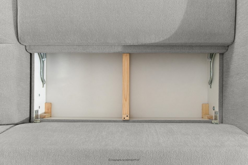 BLUME Modernes Ecksofa aus Chenille-Stoff rechts hellgrau hellgrau - Foto 12