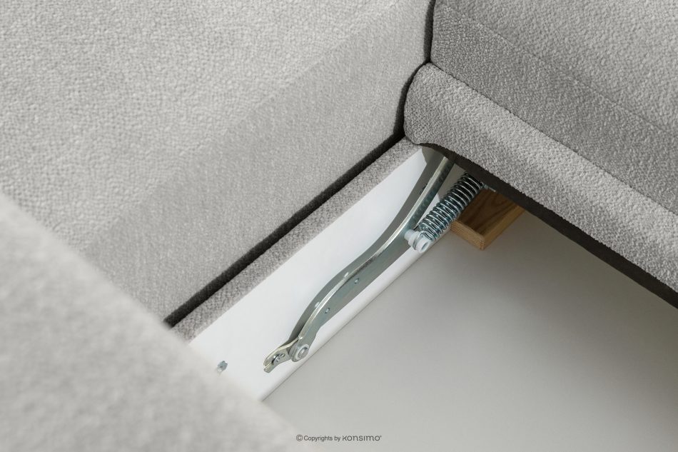 BLUME Modernes Ecksofa aus Chenille-Stoff rechts hellgrau hellgrau - Foto 14