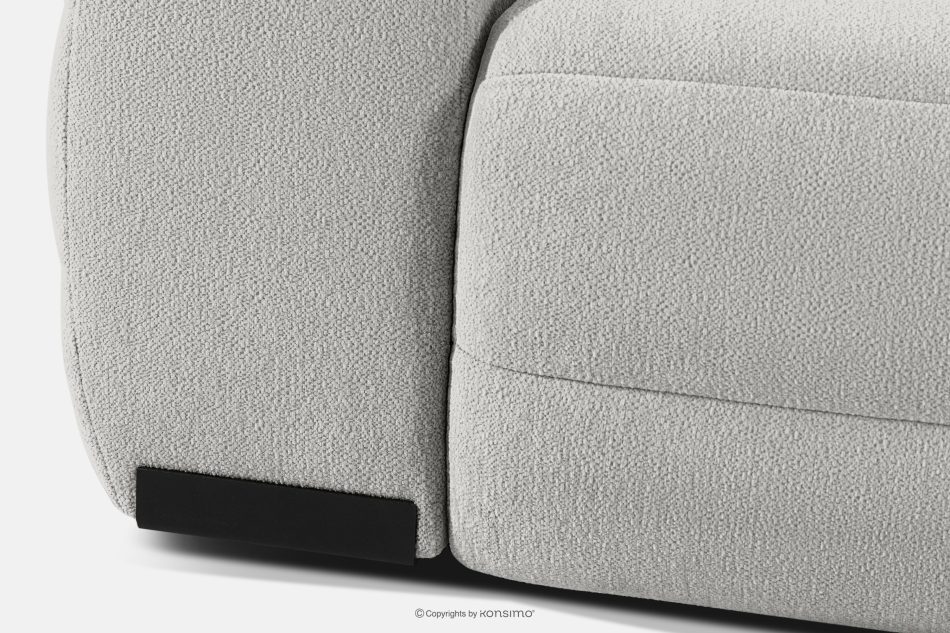BLUME Modernes Ecksofa aus Chenille-Stoff rechts hellgrau hellgrau - Foto 15