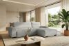 BLUME Modernes Ecksofa aus Chenille-Stoff rechts hellgrau hellgrau - Foto 17