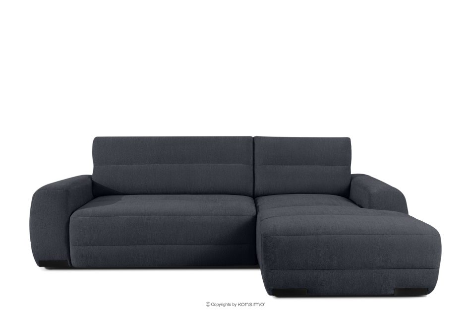 BLUME Modernes Ecksofa aus Chenille-Stoff rechts graphit graphit - Foto 0