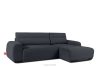 BLUME Modernes Ecksofa aus Chenille-Stoff rechts graphit graphit - Foto 3
