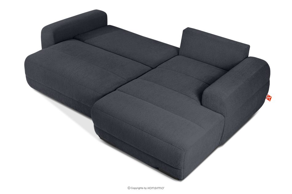 BLUME Modernes Ecksofa aus Chenille-Stoff rechts graphit graphit - Foto 4