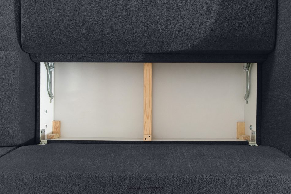 BLUME Modernes Ecksofa aus Chenille-Stoff rechts graphit graphit - Foto 12
