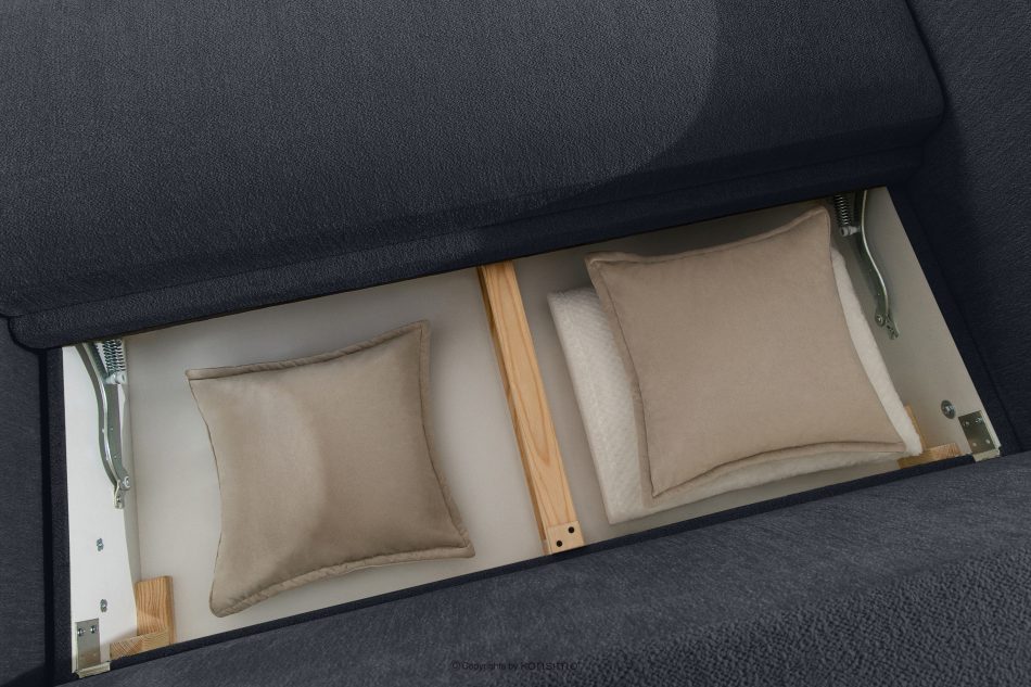 BLUME Modernes Ecksofa aus Chenille-Stoff rechts graphit graphit - Foto 13