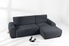 BLUME Modernes Ecksofa aus Chenille-Stoff rechts graphit graphit - Foto 2