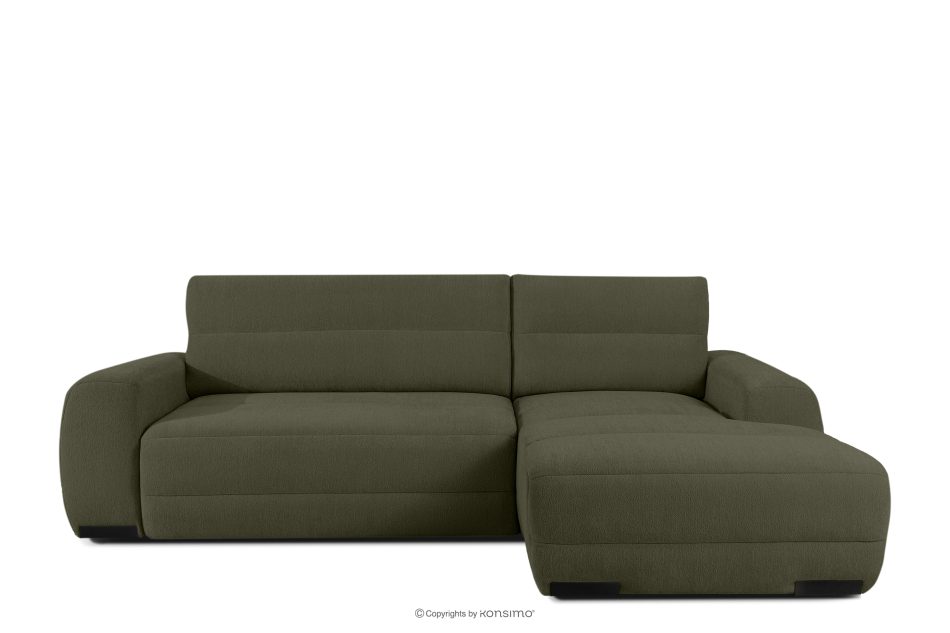 BLUME Modernes Ecksofa aus Chenille-Stoff rechts dunkelgrün dunkelgrün - Foto 0