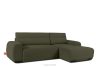 BLUME Modernes Ecksofa aus Chenille-Stoff rechts dunkelgrün dunkelgrün - Foto 3