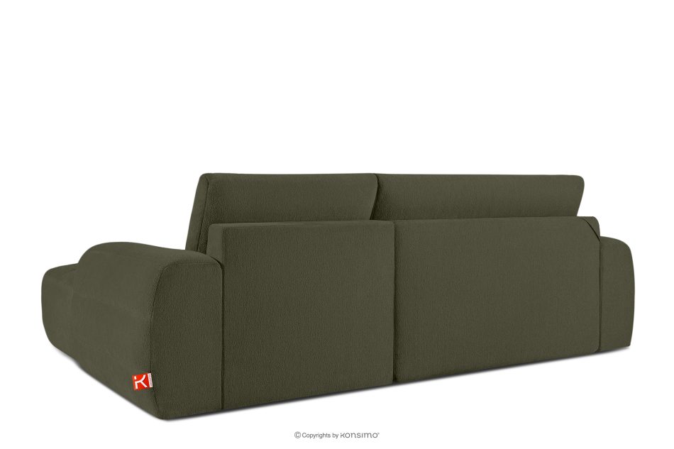 BLUME Modernes Ecksofa aus Chenille-Stoff rechts dunkelgrün dunkelgrün - Foto 3