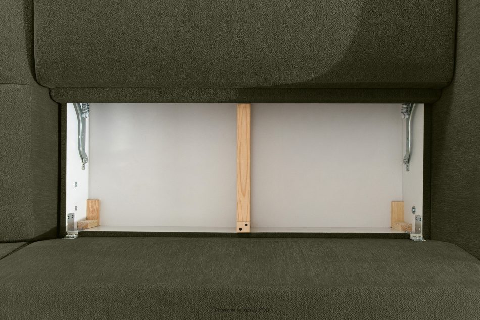 BLUME Modernes Ecksofa aus Chenille-Stoff rechts dunkelgrün dunkelgrün - Foto 12