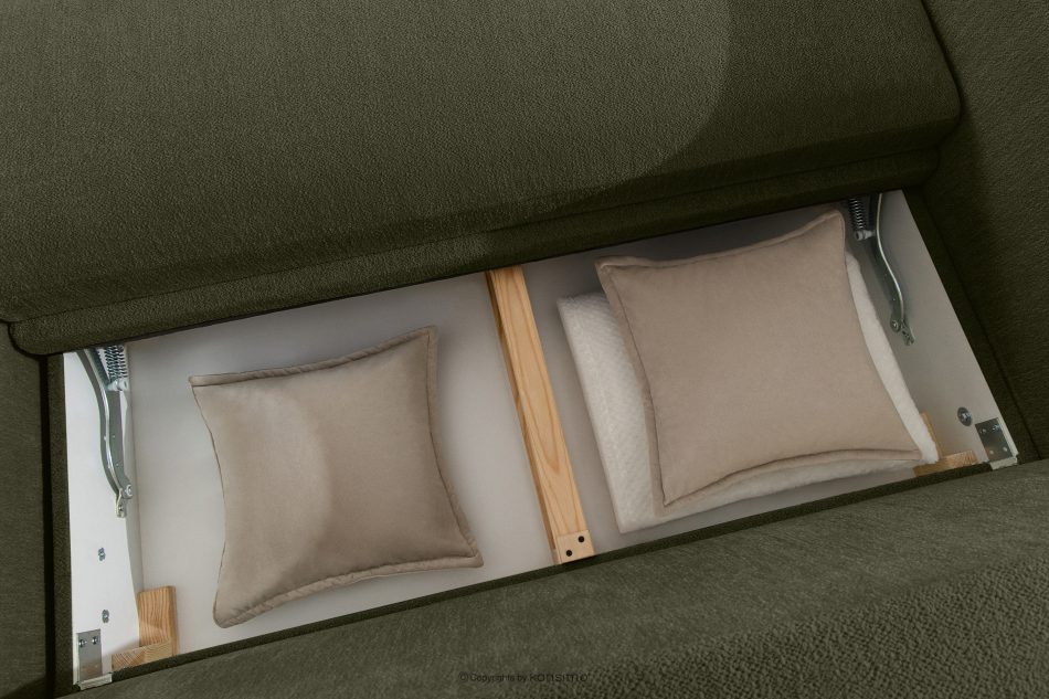BLUME Modernes Ecksofa aus Chenille-Stoff rechts dunkelgrün dunkelgrün - Foto 13