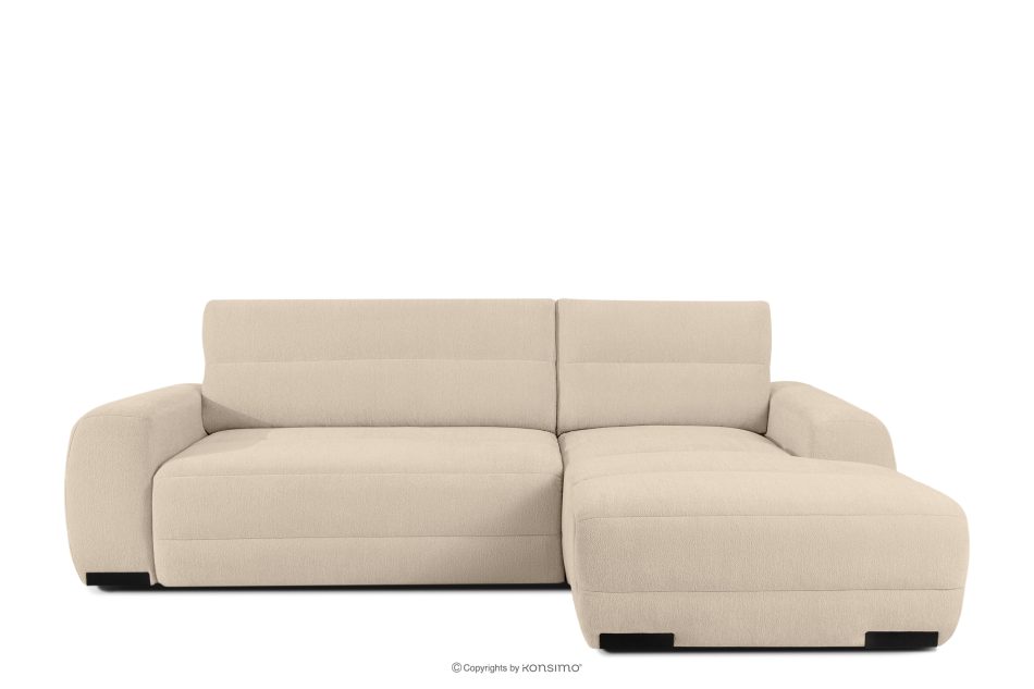 BLUME Modernes Ecksofa aus Chenille-Stoff rechts cremefarben cremefarbe - Foto 0