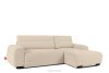 BLUME Modernes Ecksofa aus Chenille-Stoff rechts cremefarben cremefarbe - Foto 3