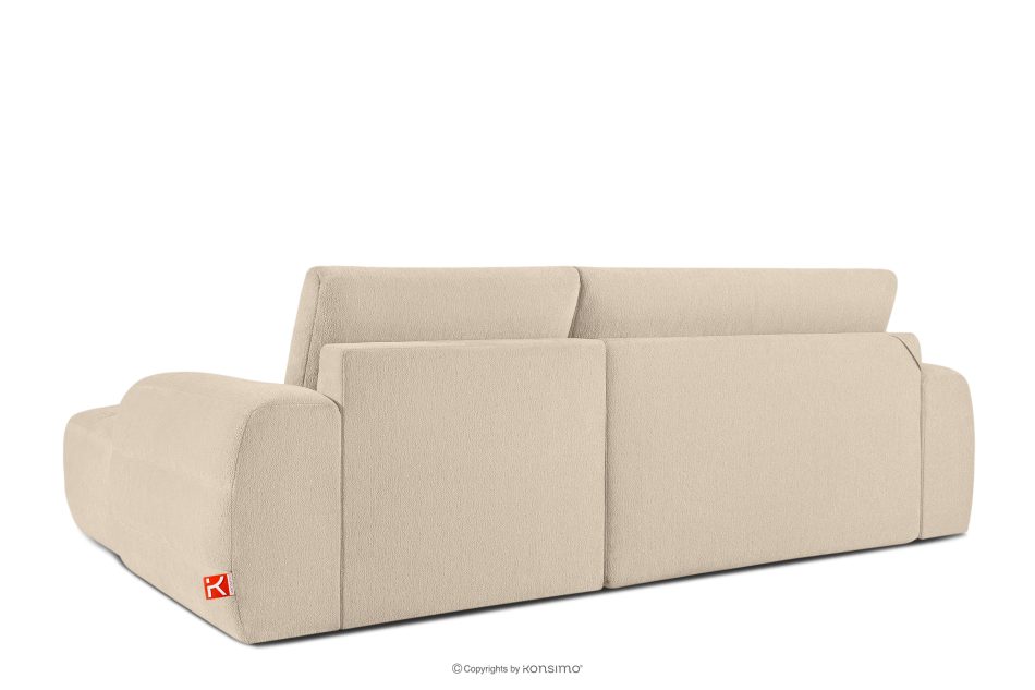 BLUME Modernes Ecksofa aus Chenille-Stoff rechts cremefarben cremefarbe - Foto 3