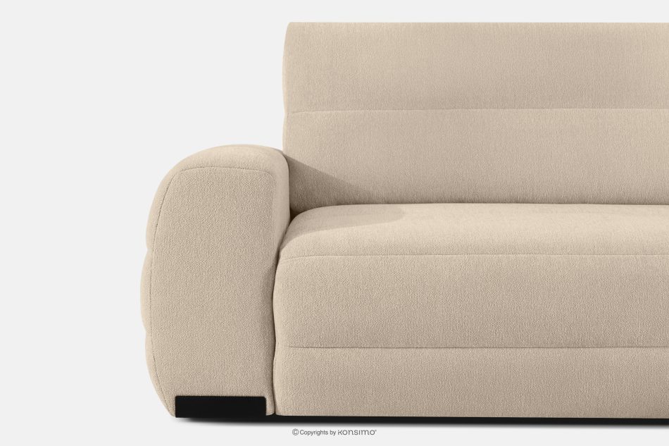 BLUME Modernes Ecksofa aus Chenille-Stoff rechts cremefarben cremefarbe - Foto 6
