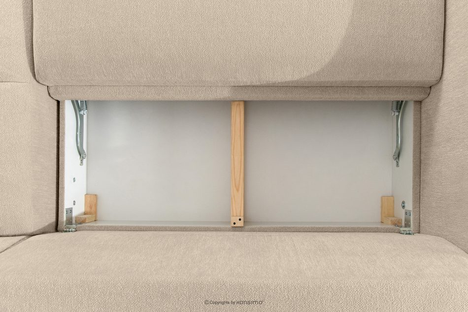 BLUME Modernes Ecksofa aus Chenille-Stoff rechts cremefarben cremefarbe - Foto 12
