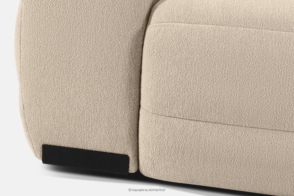 BLUME Modernes Ecksofa aus Chenille-Stoff rechts cremefarben cremefarbe - Foto 15