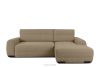 Modernes Ecksofa aus Chenille-Stoff rechts dunkelbeige