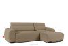 BLUME Modernes Ecksofa aus Chenille-Stoff rechts dunkelbeige dunkelbeige - Foto 3