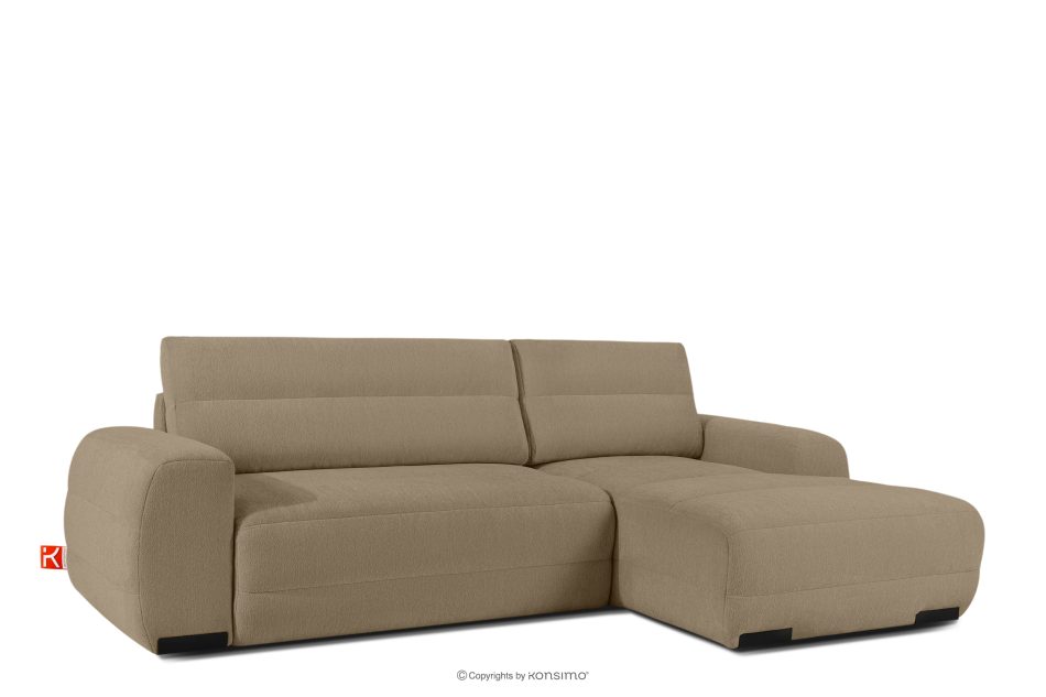 BLUME Modernes Ecksofa aus Chenille-Stoff rechts dunkelbeige dunkelbeige - Foto 2