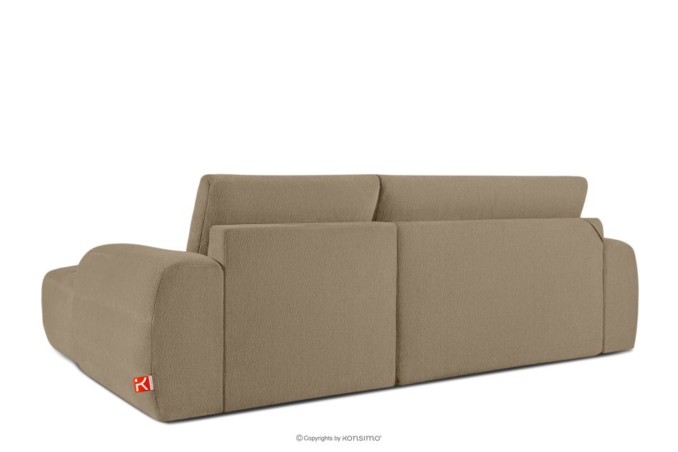 BLUME Modernes Ecksofa aus Chenille-Stoff rechts dunkelbeige dunkelbeige - Foto 3
