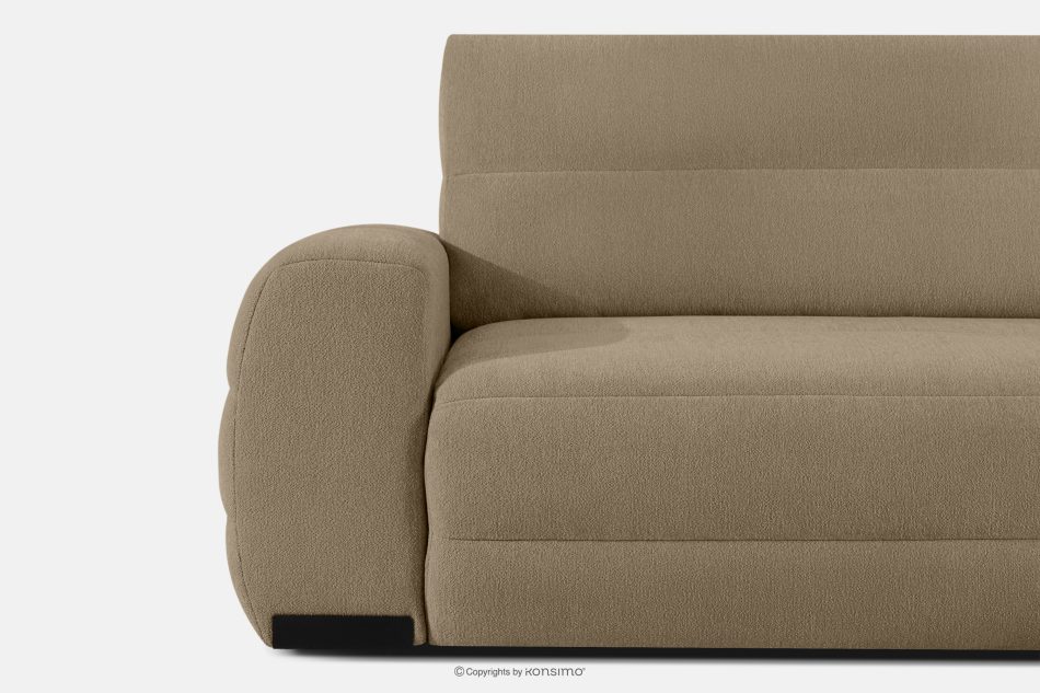 BLUME Modernes Ecksofa aus Chenille-Stoff rechts dunkelbeige dunkelbeige - Foto 6