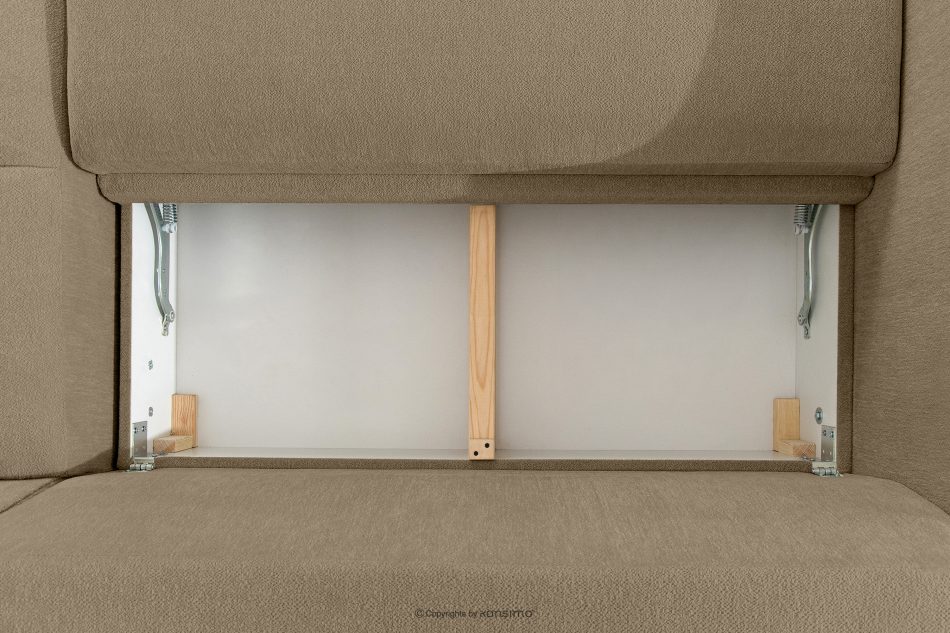 BLUME Modernes Ecksofa aus Chenille-Stoff rechts dunkelbeige dunkelbeige - Foto 12