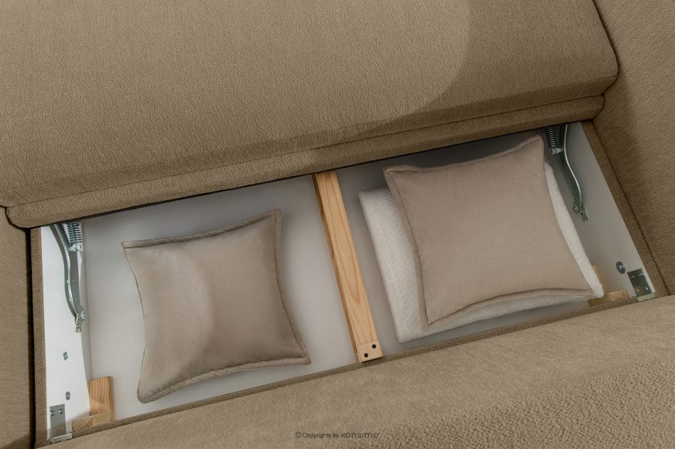 BLUME Modernes Ecksofa aus Chenille-Stoff rechts dunkelbeige dunkelbeige - Foto 13