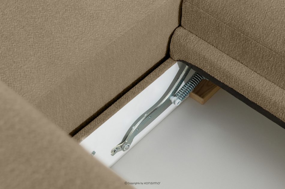 BLUME Modernes Ecksofa aus Chenille-Stoff rechts dunkelbeige dunkelbeige - Foto 14