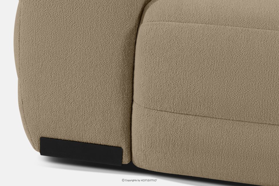 BLUME Modernes Ecksofa aus Chenille-Stoff rechts dunkelbeige dunkelbeige - Foto 15