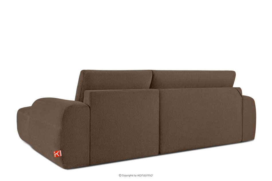 BLUME Modernes Ecksofa aus Chenille-Stoff rechts braun braun - Foto 3