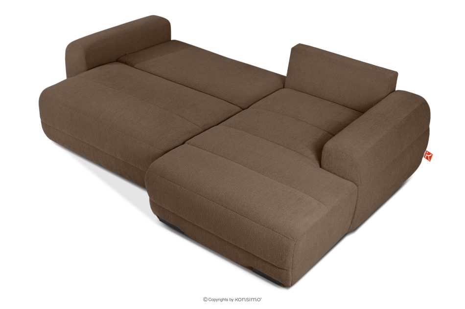 BLUME Modernes Ecksofa aus Chenille-Stoff rechts braun braun - Foto 4