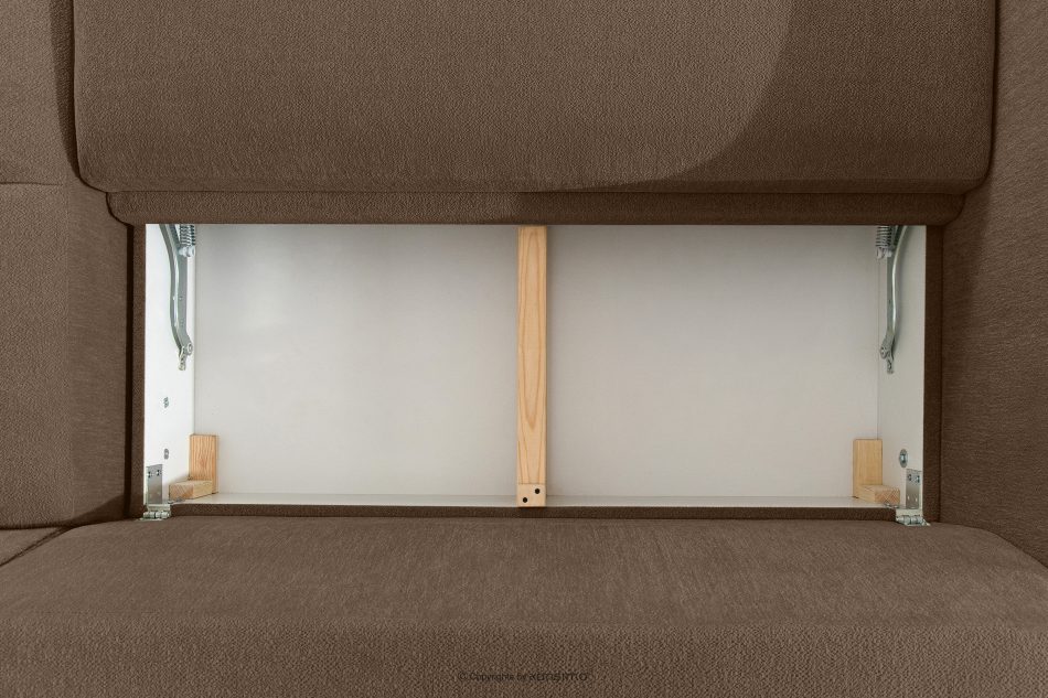 BLUME Modernes Ecksofa aus Chenille-Stoff rechts braun braun - Foto 12