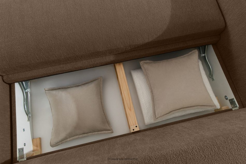 BLUME Modernes Ecksofa aus Chenille-Stoff rechts braun braun - Foto 13