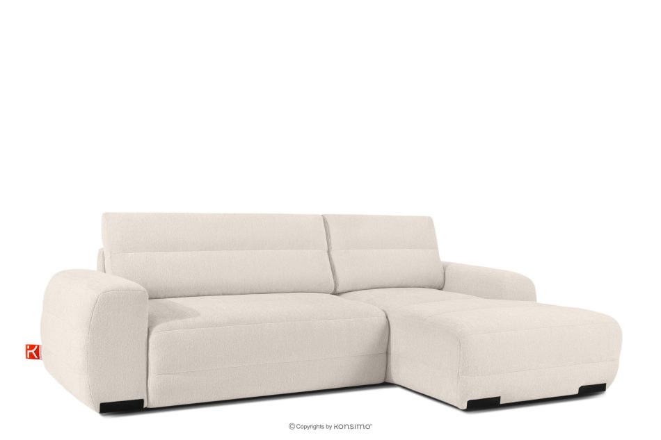 BLUME Modernes Ecksofa aus Chenille-Stoff rechts ecru ecru - Foto 2