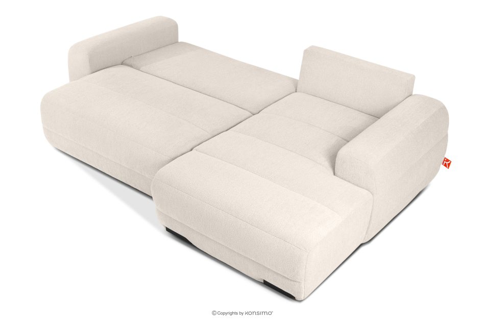 BLUME Modernes Ecksofa aus Chenille-Stoff rechts ecru ecru - Foto 4