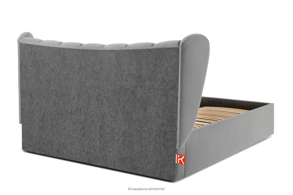 GIZO Polsterbett im Muschel-Design mit Bettkasten 160 cm hellgrau hellgrau - Foto 5