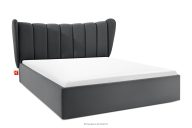 Polsterbett im Muschel-Design mit Bettkasten 160 cm dunkelgrau