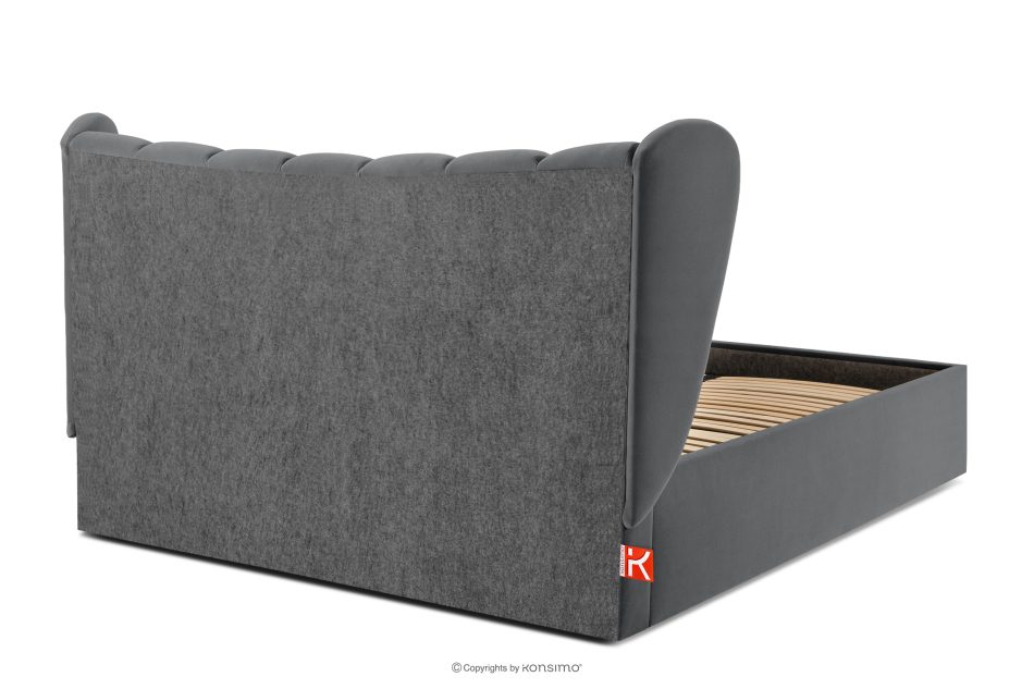 GIZO Polsterbett im Muschel-Design mit Bettkasten 160 cm dunkelgrau dunkelgrau - Foto 5